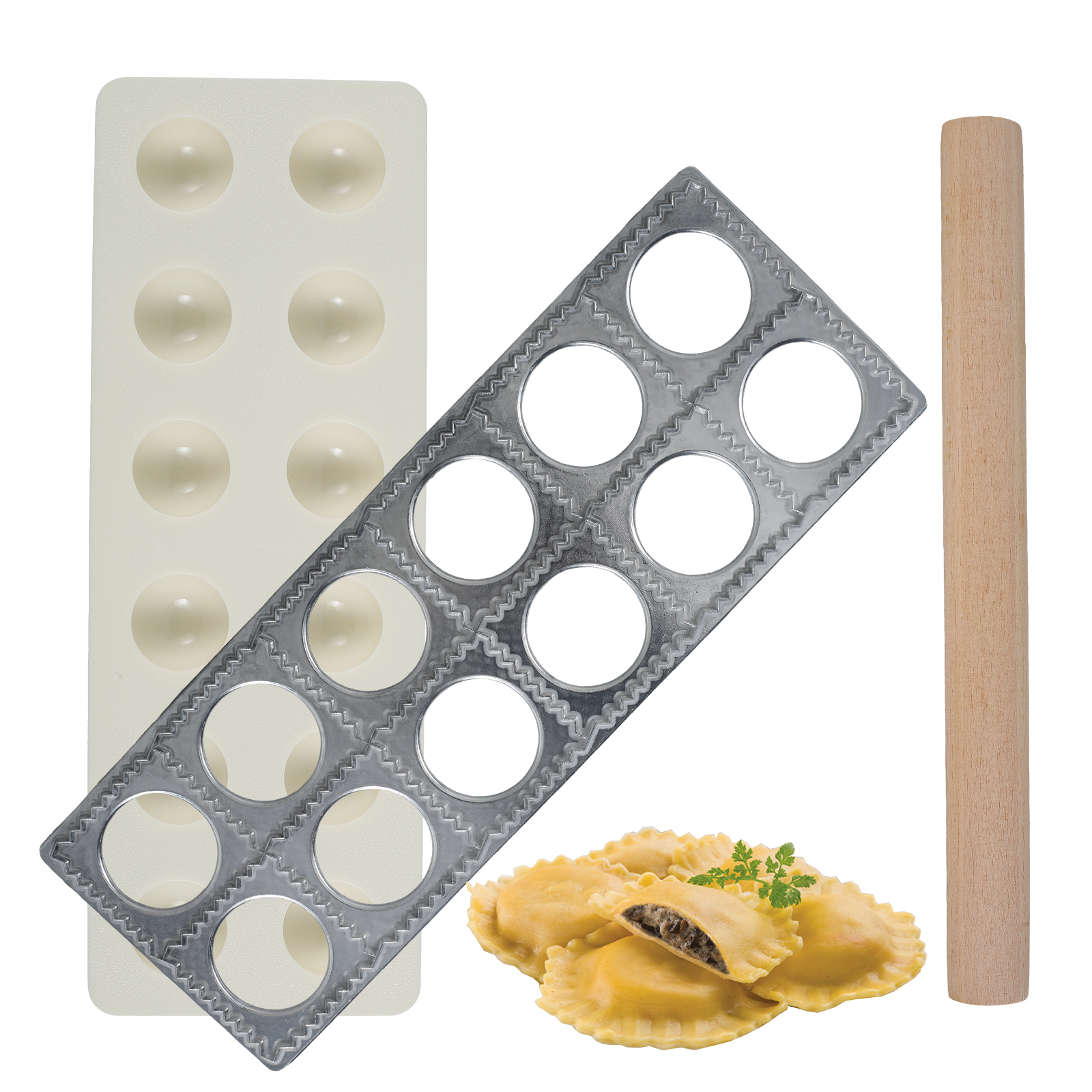 Kitchen Baking Aid - Ravioli Maker Press 10/12 Holes Ravioli