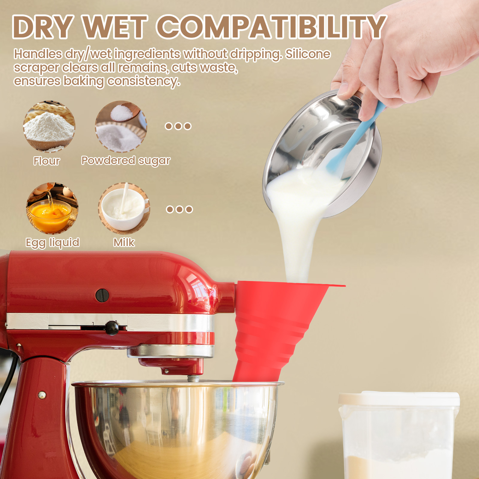 Flour Funnel Kitchen Aid Mixer - Kitchen Baking Aid incelemesi ve fiyatı