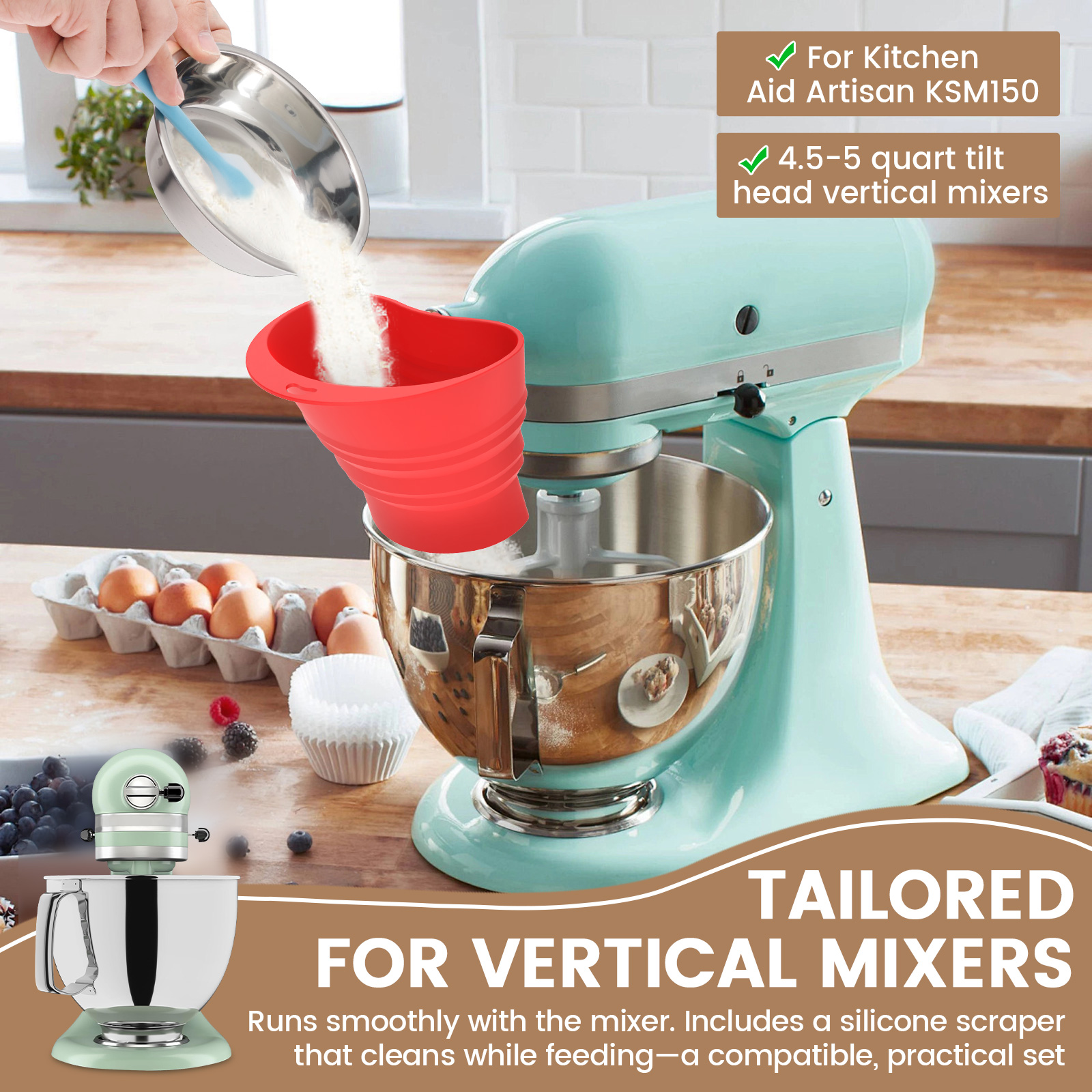 Flour Funnel Kitchen Aid Mixer - Kitchen Baking Aid incelemesi ve fiyatı