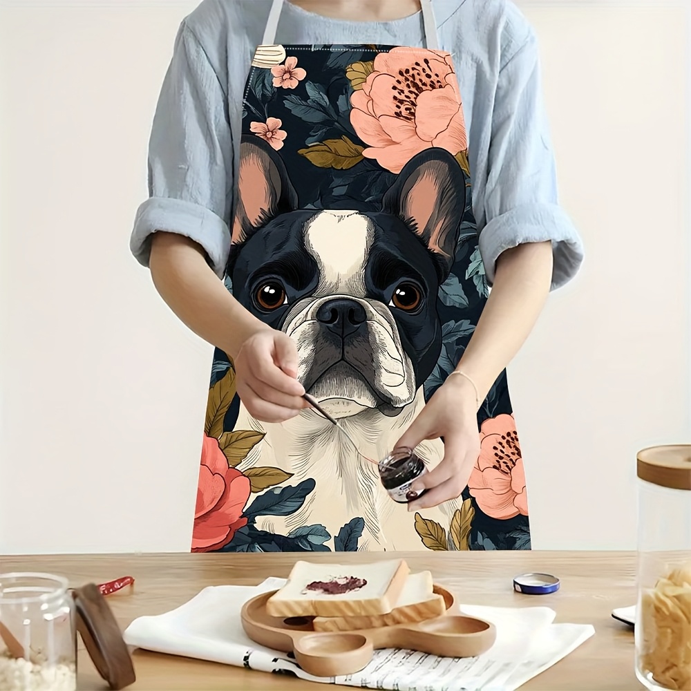 French Bulldog Floral Apron -  - Kitchen Baking Area Ideas incelemesi ve fiyatı