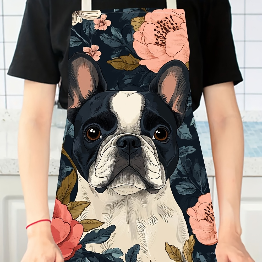 French Bulldog Floral Apron -  - Kitchen Baking Area Ideas incelemesi ve fiyatı