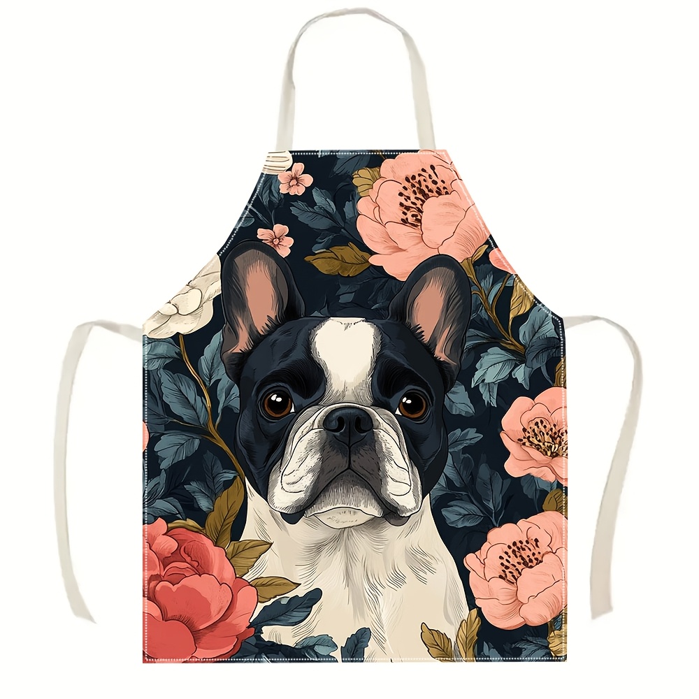 French Bulldog Floral Apron -  - Kitchen Baking Area Ideas incelemesi ve fiyatı