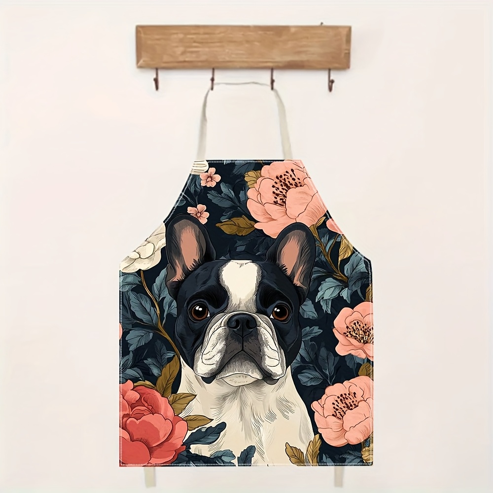 French Bulldog Floral Apron -  - Kitchen Baking Area Ideas incelemesi ve fiyatı
