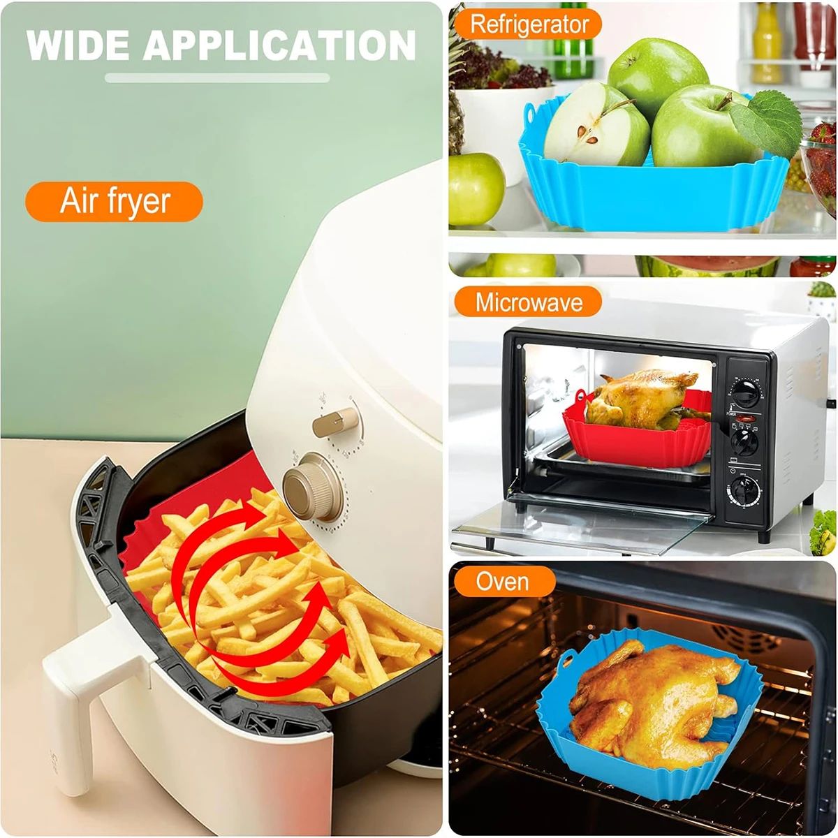 Air Fryer Silicone Liners Pot  - Kitchen Baking Cooking incelemesi ve fiyatı