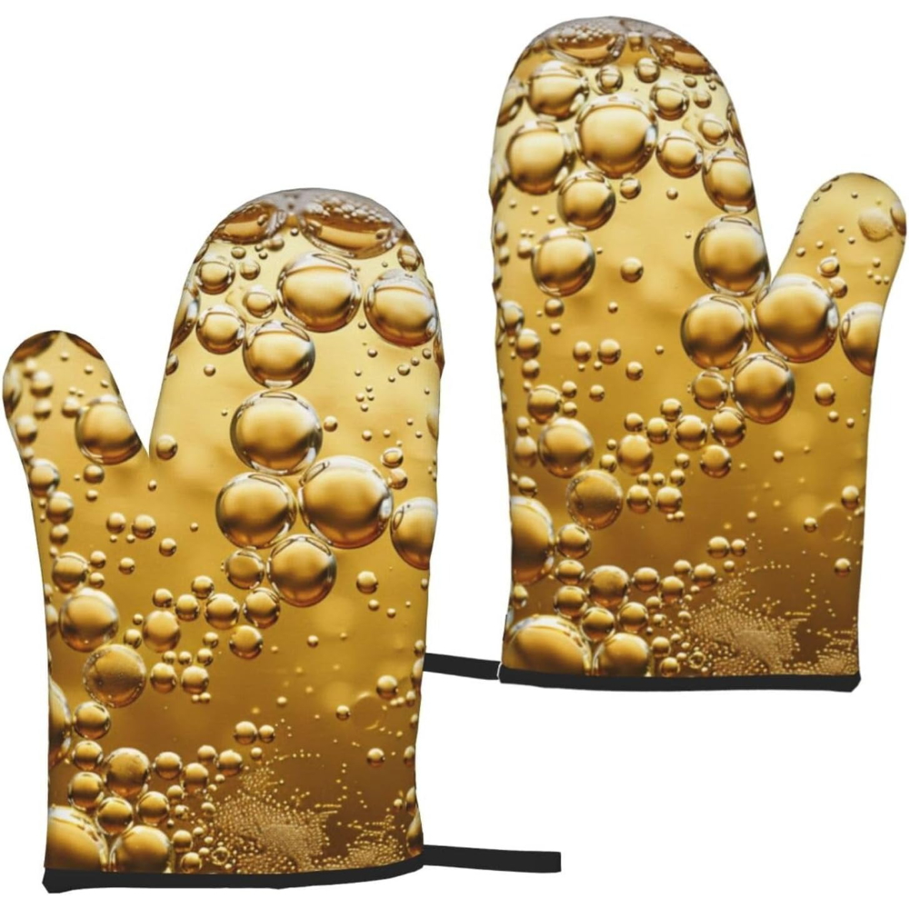 Beer Bubble Printed Oven Mitts - Kitchen Baking Area Ideas incelemesi ve fiyatı