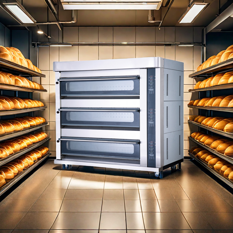 Customized 3 Deck 6 Trays Comm - Commercial Kitchen Baking Oven incelemesi ve fiyatı