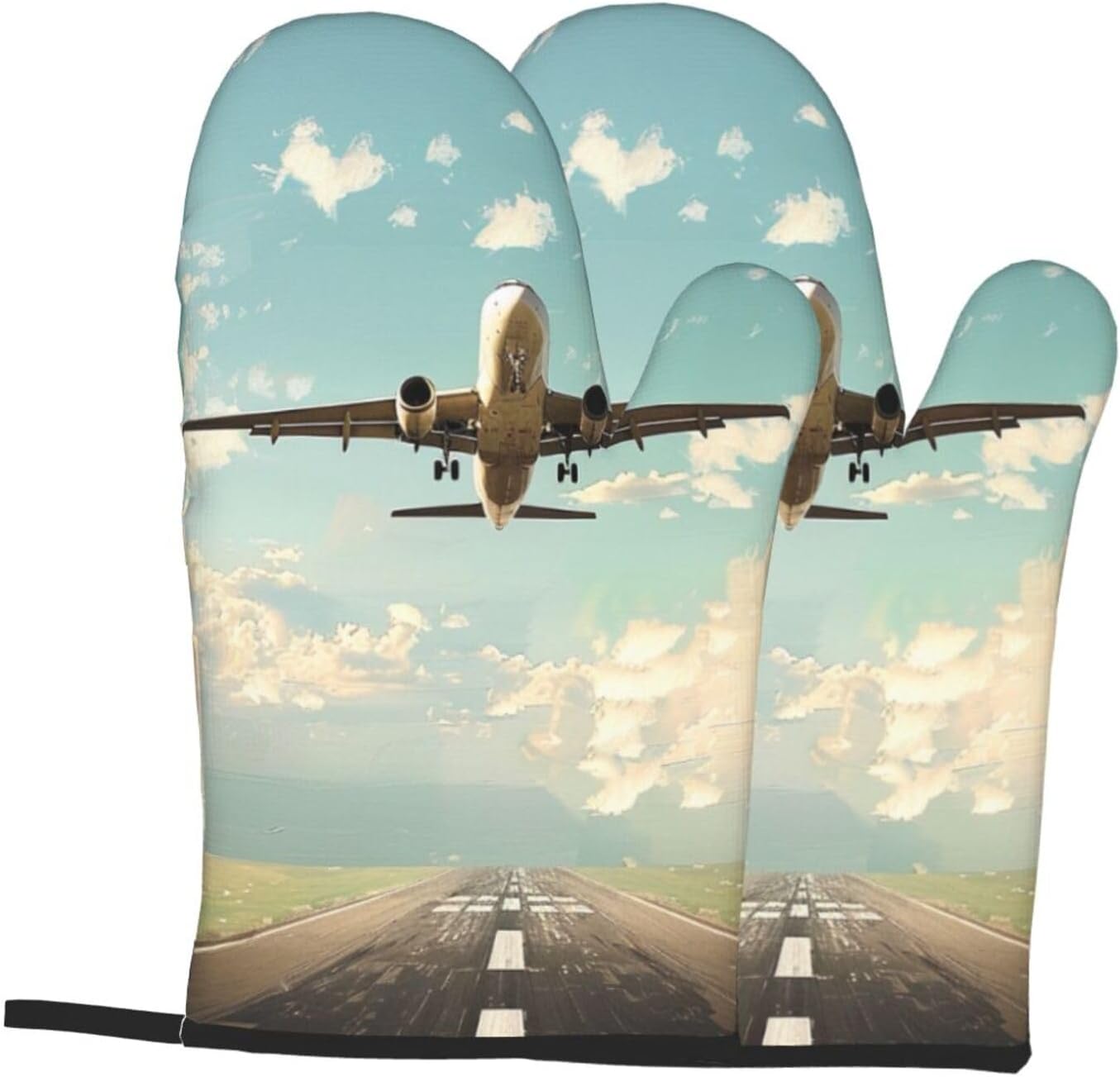 Airplane Printed Oven Mitts 2p - Kitchen Baking Area Ideas incelemesi ve fiyatı