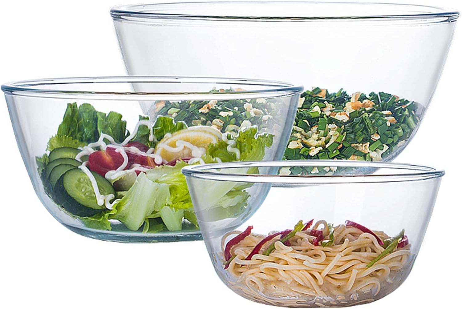 Glass Mixing Bowl Set of 3 for - Kitchen Baking Cooking incelemesi ve fiyatı