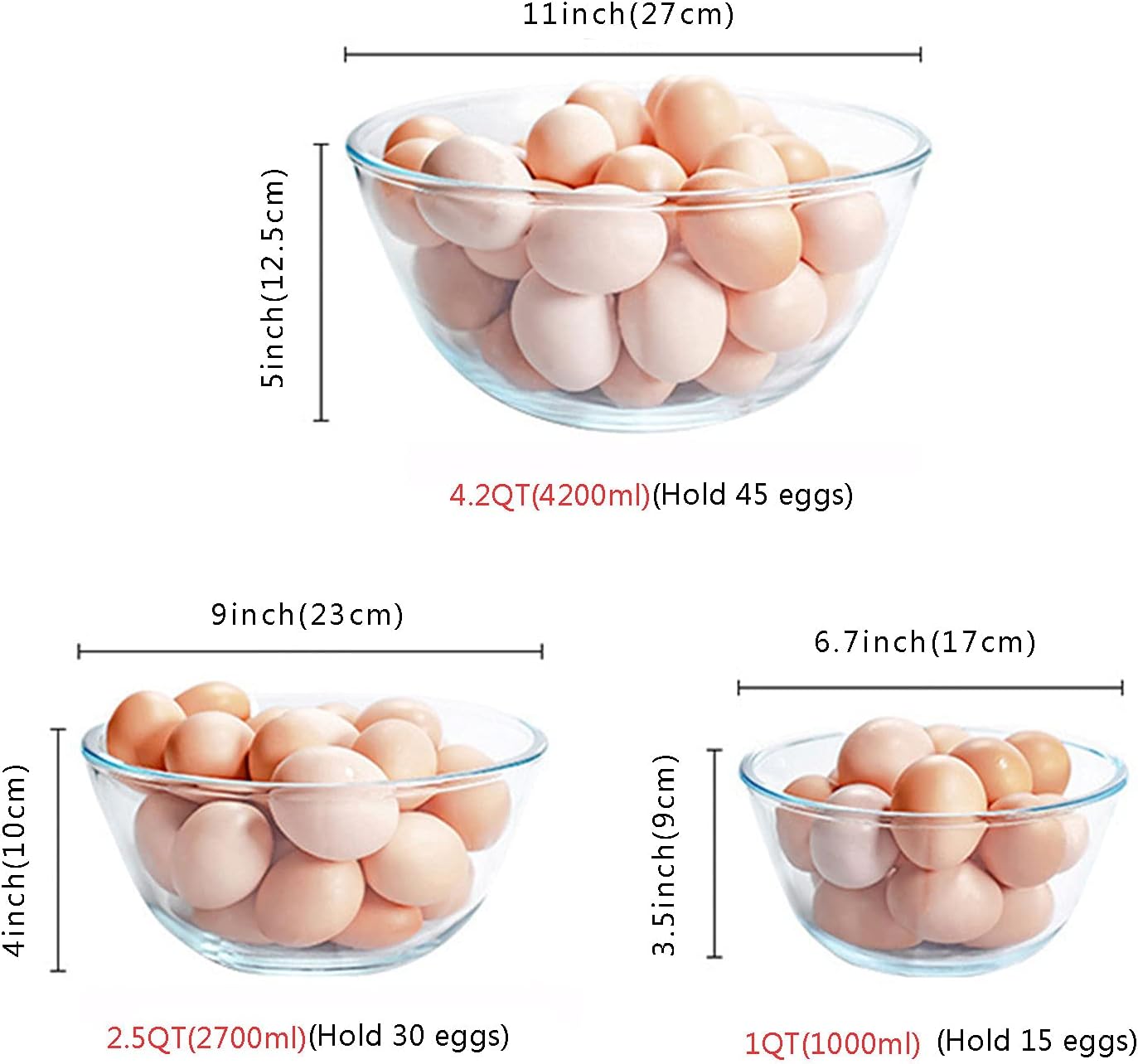 Glass Mixing Bowl Set of 3 for - Kitchen Baking Cooking incelemesi ve fiyatı