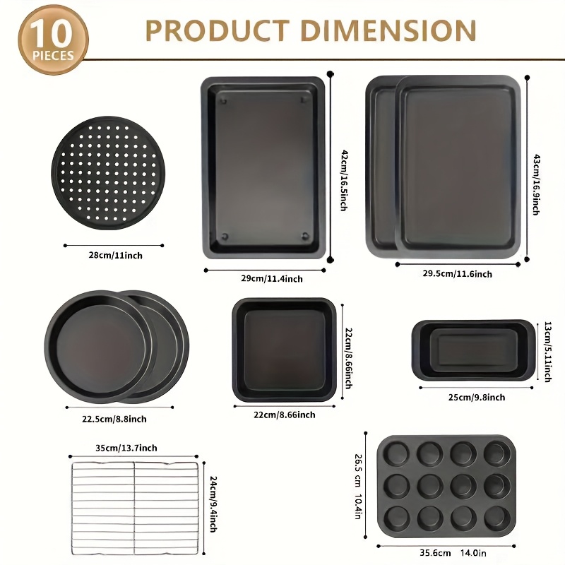 Set of 10 Baking Trays, Featur - Kitchen Essentials Baking Tray incelemesi ve fiyatı