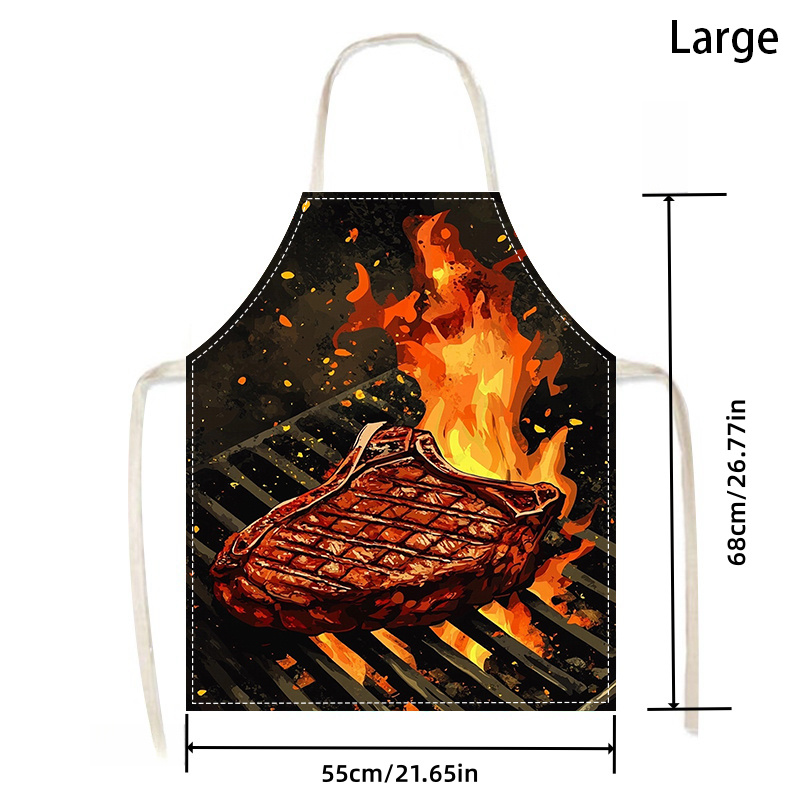 1pc BBQ Steak Apron with Flame - Kitchen Baking Area Ideas incelemesi ve fiyatı
