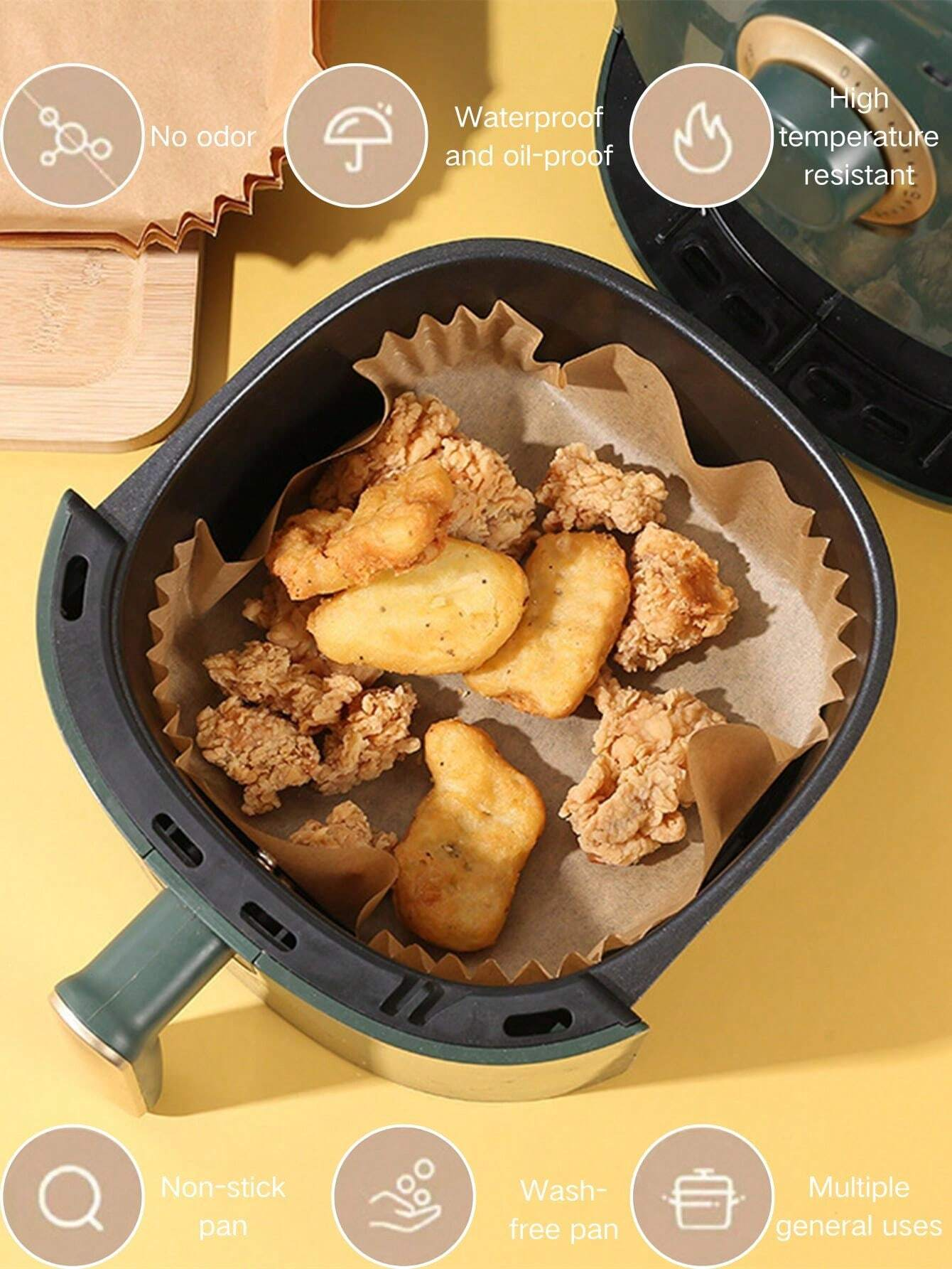 10-200pcs Disposable Air Fryer - Kitchen Baking Sheets incelemesi ve fiyatı