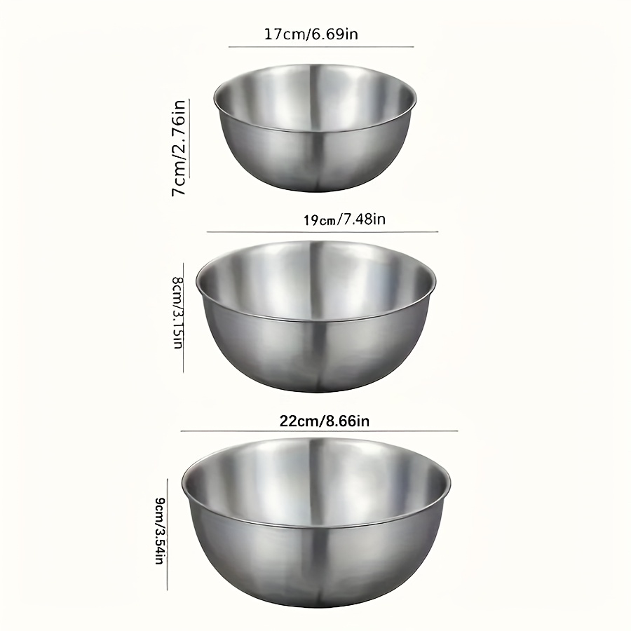 3pcs Stainless Steel Salad Bow - Kitchen Baking Cooking incelemesi ve fiyatı