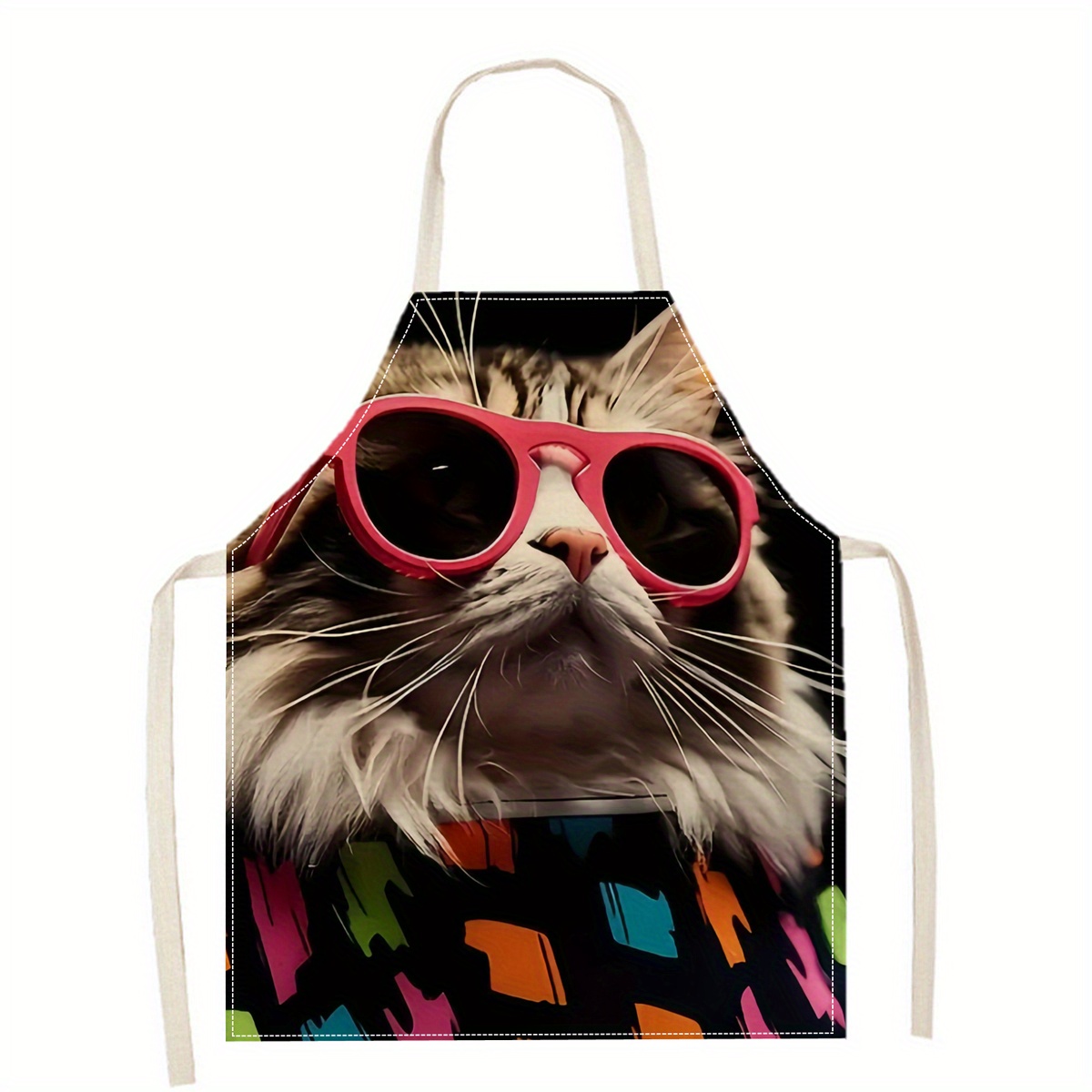 Linen Apron Funny Cat Sunglass - Kitchen Baking Area Ideas incelemesi ve fiyatı